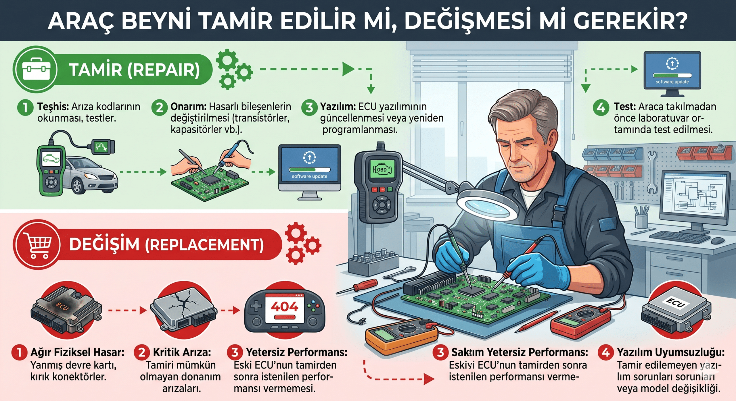 Araç Beyni Tamir Edilir mi, Değişmesi mi Gerekir?