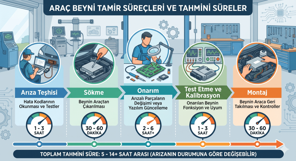 Üçeller Oto’da Araç Beyni Tamir Süreci Nasıl İlerler?